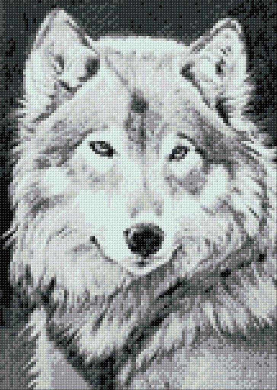 Grey Wolf WD086 10.6 x 14.9 inches Wizardi Diamond Painting Kit